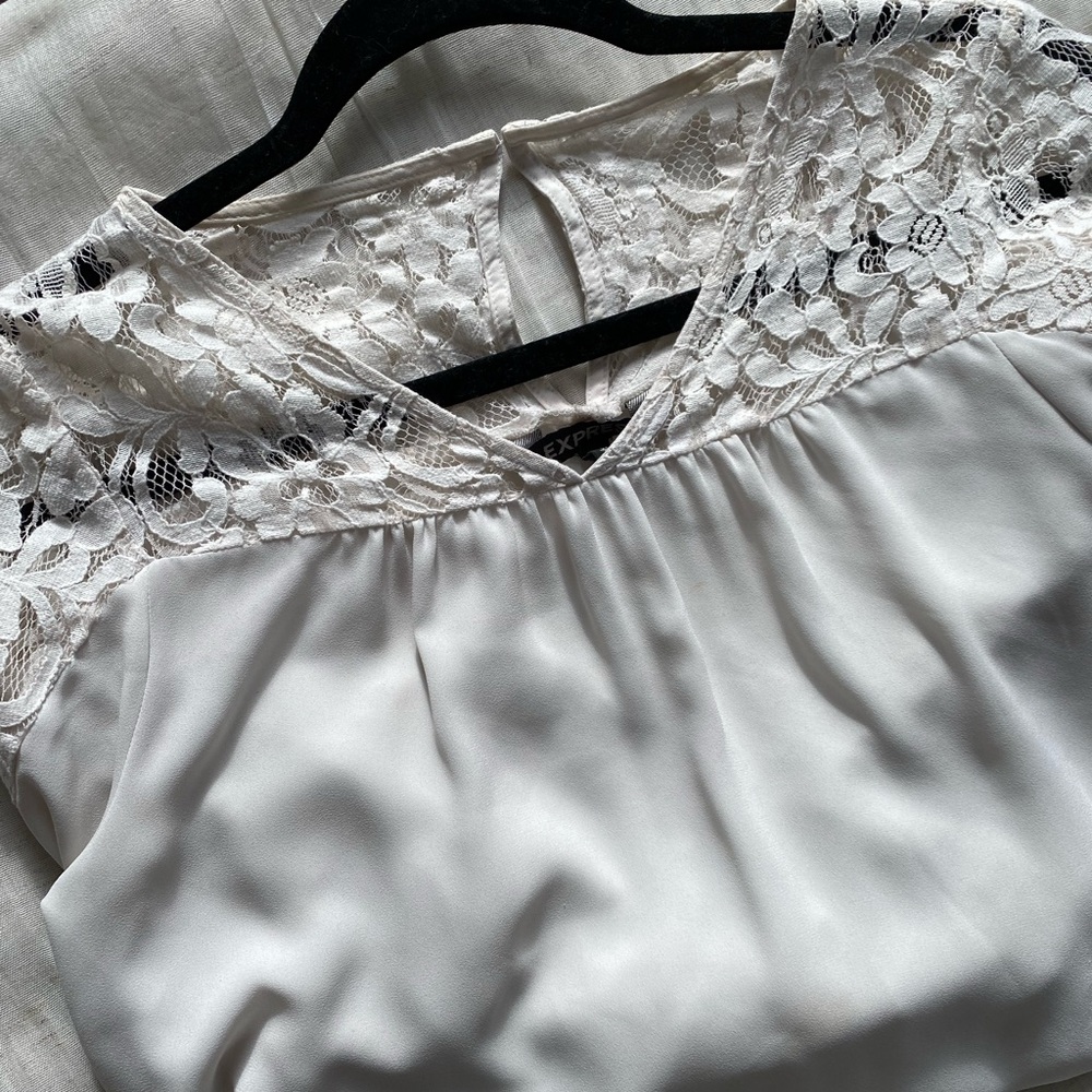 Express white blouse / lace blouse